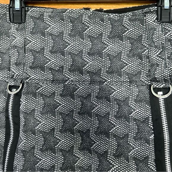 Tripp NYC Black & Grey Star Zipper Micro Skirt Goth Y2K Size XXL - Picture 2 of 12